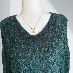 Derek Heart teal chenille sweater